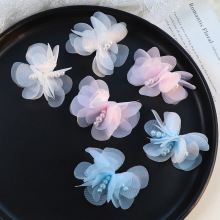仙气纱花手缝珠花diy花朵配件服装辅料双层立体薄纱头饰装饰品