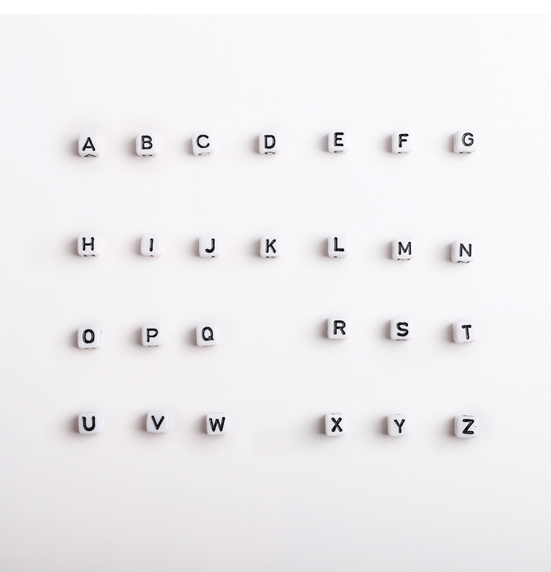 Letter Pattern Enamel Design 1 Piece Arylic Letter Fashion