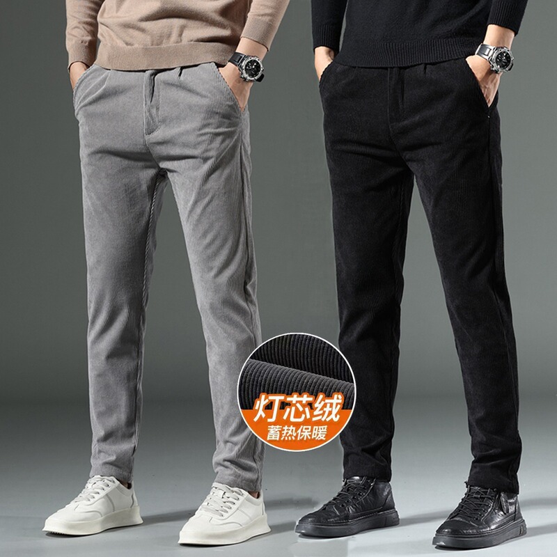 Shirt Clothing Corduroy Pants Men's Autumn and Winter New Korean Style Slim Straight Export Business Casual Pants