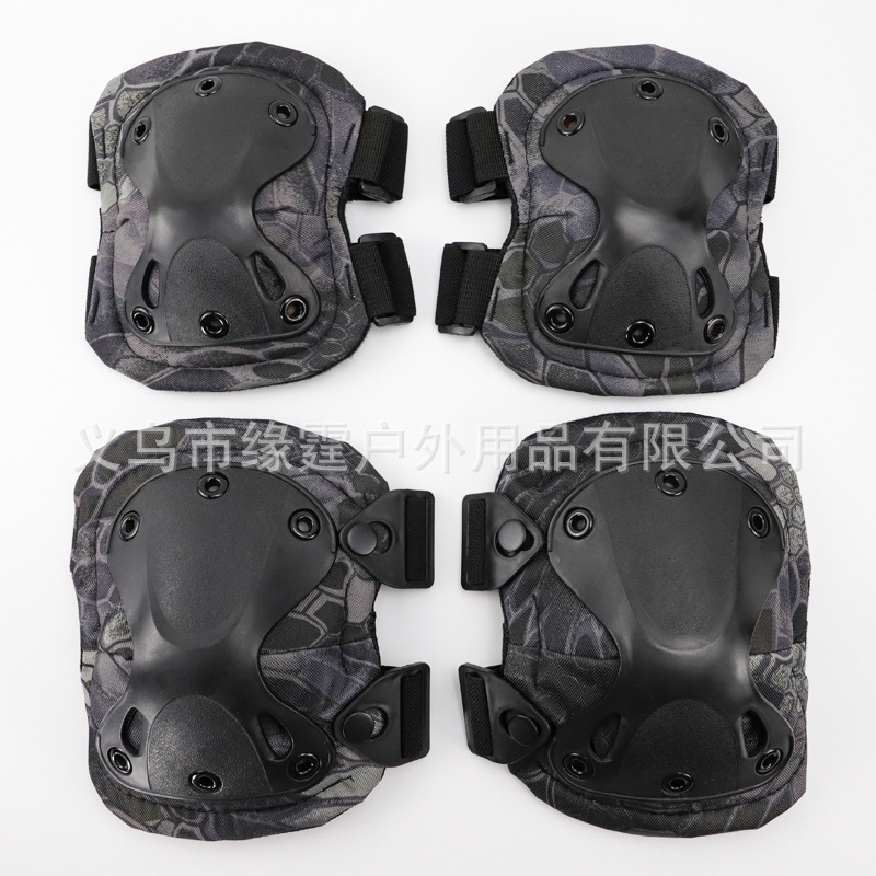 Suministro transfronterizo rodillera codo almohadilla de cuatro piezas al aire libre montar deportes equipo de protección real CS equipo de campo en stock