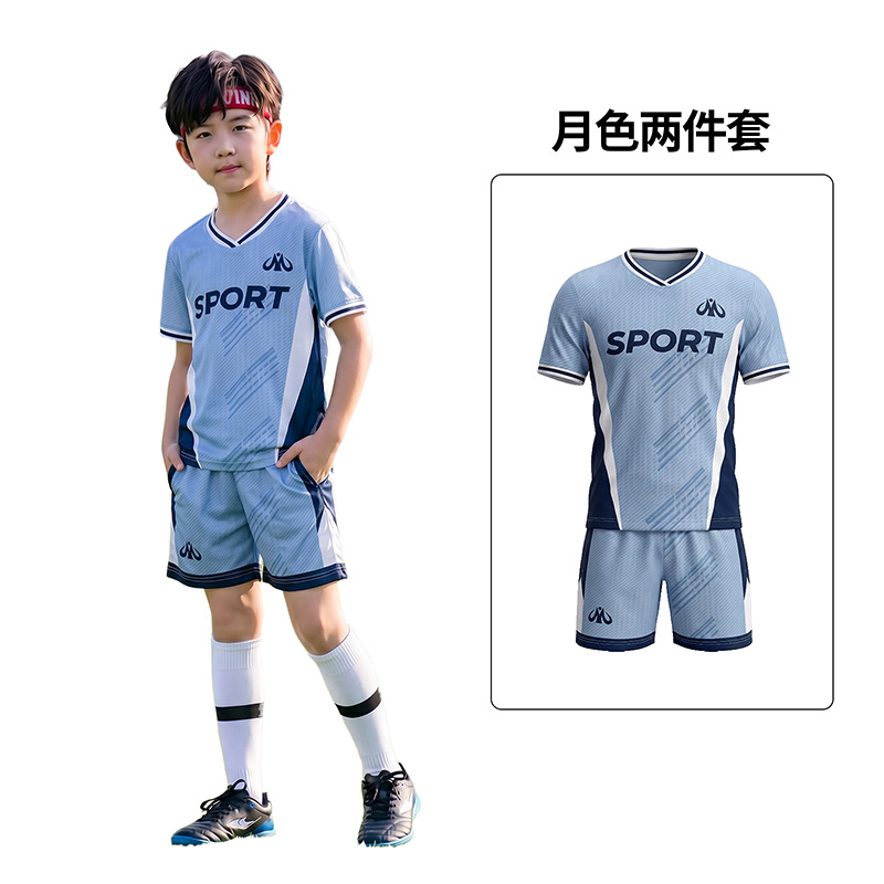 Camiseta transfronteriza de fútbol infantil de manga corta, camiseta de entrenamiento transpirable para estudiantes de fútbol primario de verano image 7