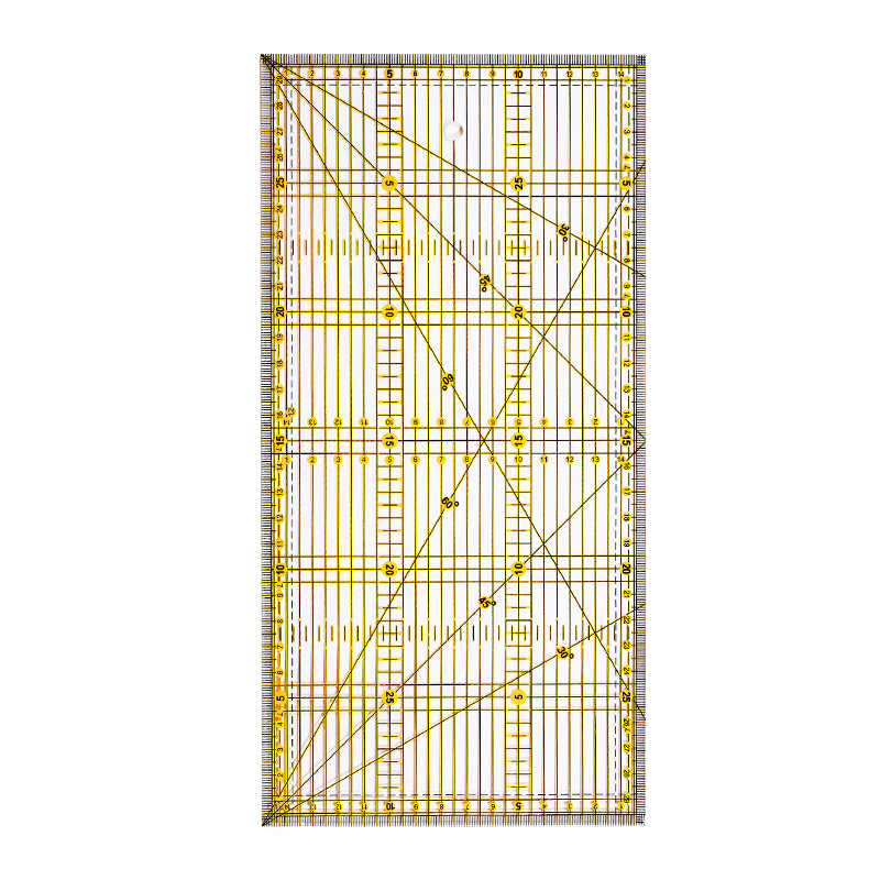 Regla de remiendo regla de corte 30cm * 15cm de espesor 3mm herramienta de patchwork de dos colores regla rectangular grande herramienta de bricolaje