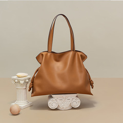 大容量真皮托特包女通勤高級感單肩菜籃子手提包女百搭牛皮大包包