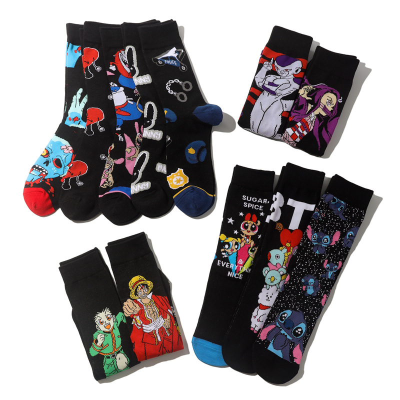 Men's Wholesale Trendy Socks Female Animation Cartoon Cotton Socks Comic Male Medium Tube Pirate Socks-5PRS 30 O1CN01Du7iPo1Trje9GwM5G !!1004802436 0 cib