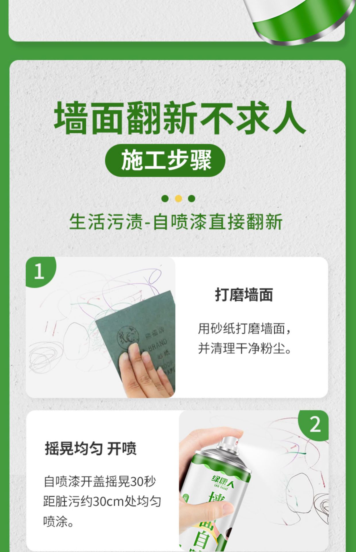 Suitable for Wall Self-Painting Latex Paint Indoor Household Paint Coating Repair Paste White Wall Repair White Paint Wall
