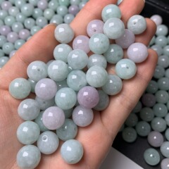 ミャンマー翡翠a商品玉珠散珠豆青種彩珠DIYネックレス玉ブレスレット隔珠直播間卸売り