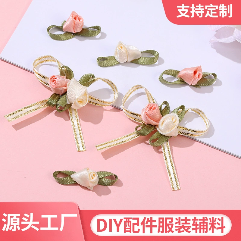 Лента с атласной лентой DIY бант с цветочными украшениями