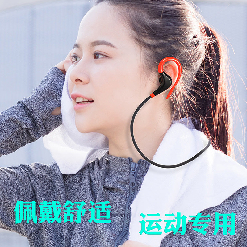 Transfronterizo Excelay Big Horn auricular Bluetooth cuello colgando en la oreja pegamento flexible deportes tapones para los oídos inalámbricos fuente de fábrica