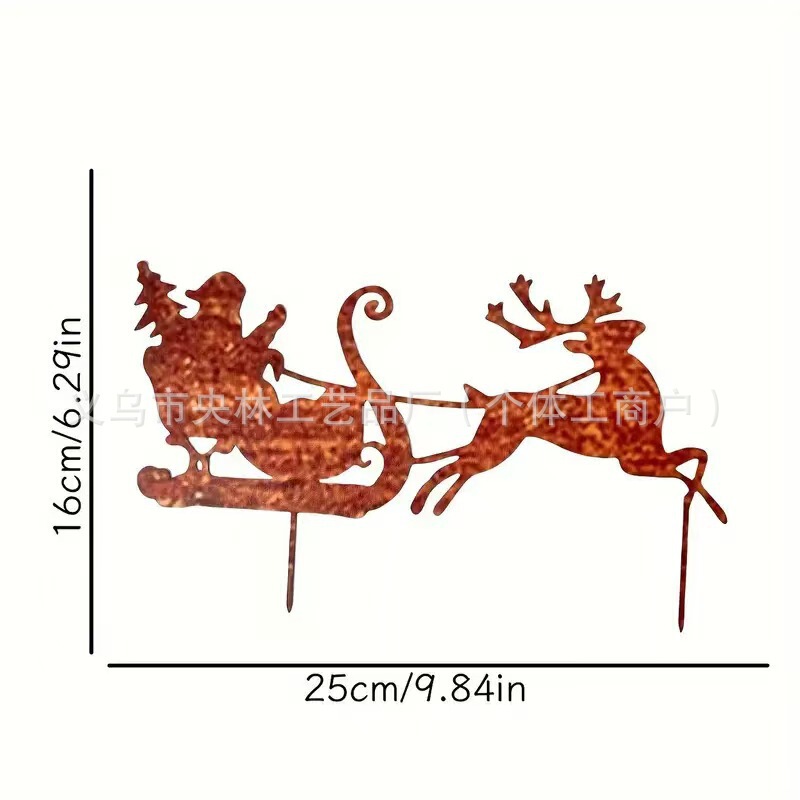 クリスマスデコレーション、錆びたトナカイのクリスマスツリー、屋外ガーデン用金属製鉄工芸品、飾り物|undefined