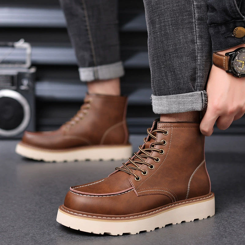 Martens, winter retro boots, genuine leather