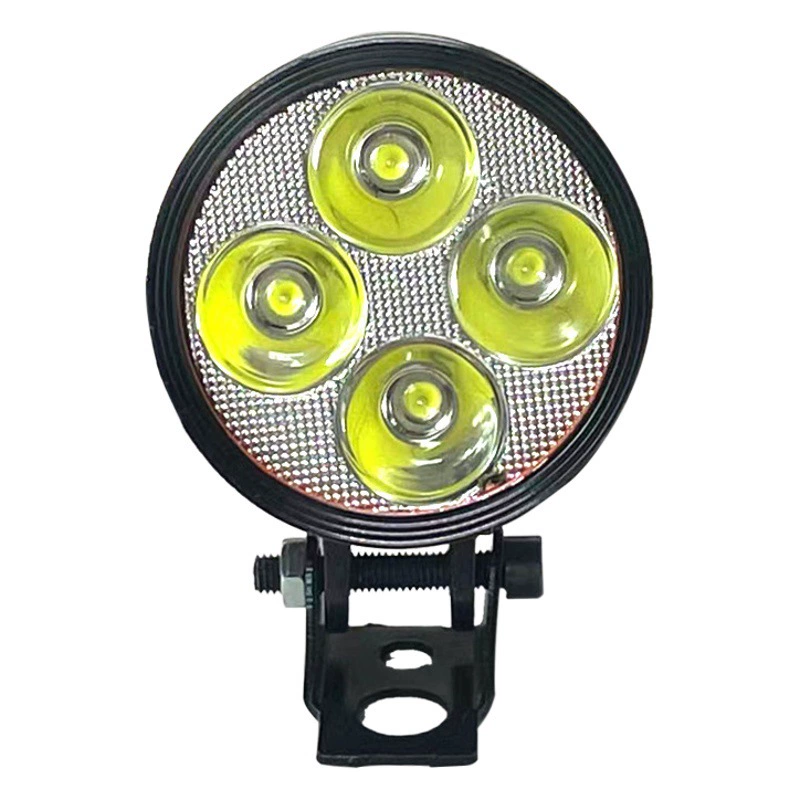 圆形超亮LED电动车大灯 L4X三轮车改装大灯4珠摩托车外置强光射灯