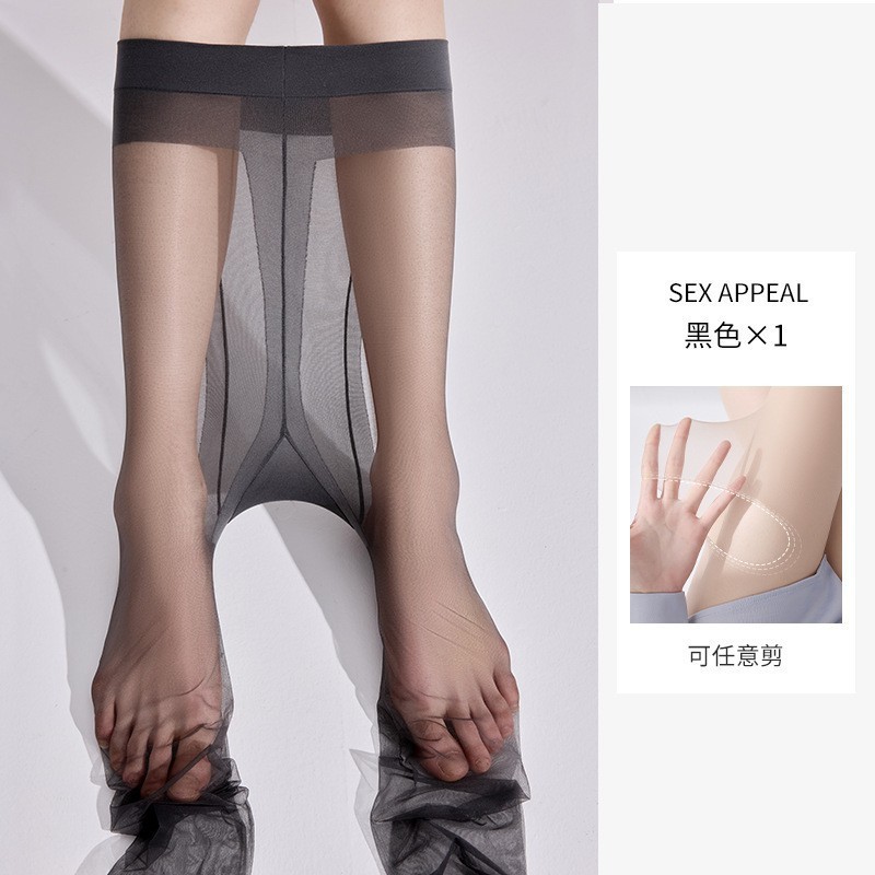 シンプルな女性用ストッキング、春秋用ショート丈クリスタルシルク、耐摩耗性ミドル丈黒色・肌色、夏用耐引っ掛かりソックス、ロングストッキング|undefined