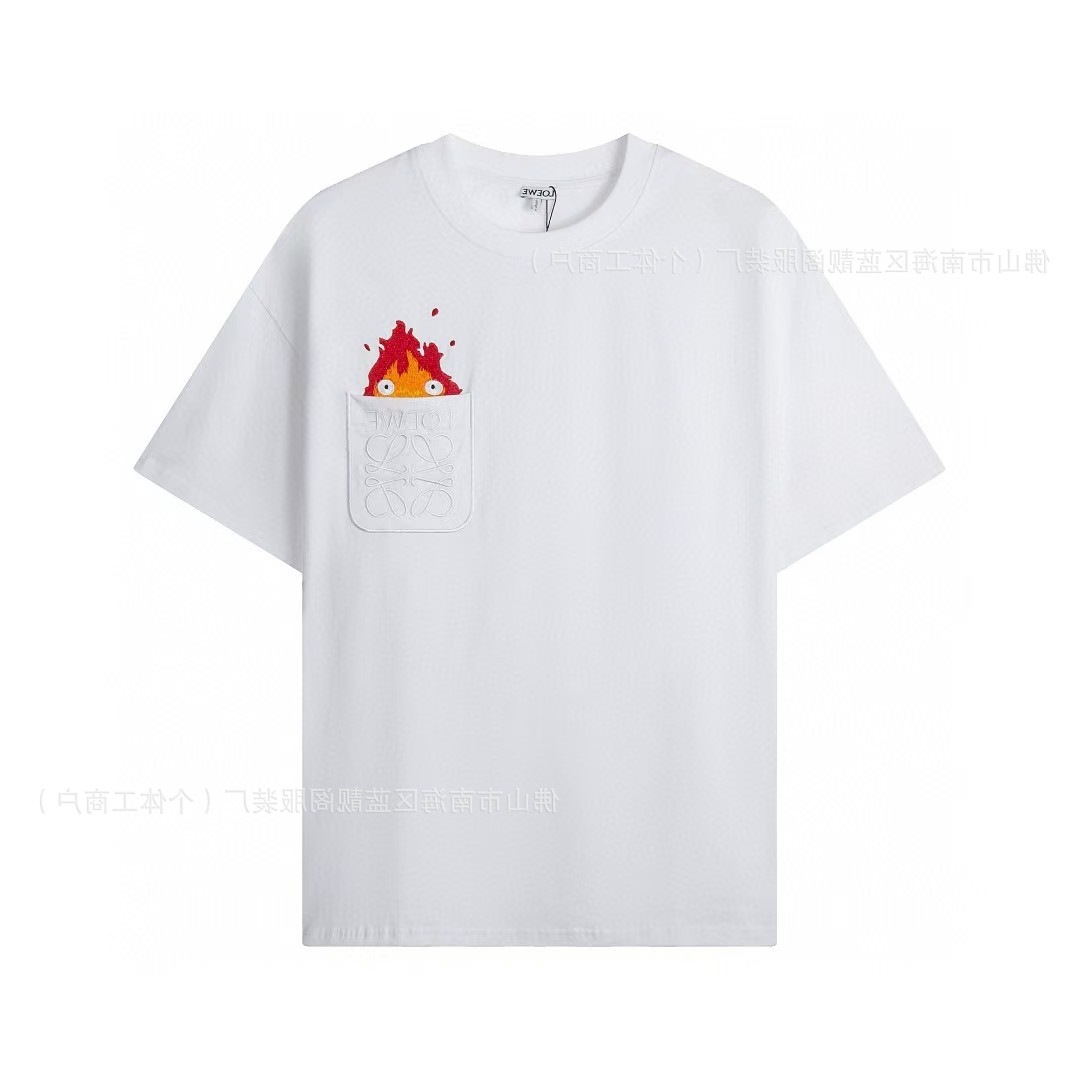 正しいバージョンLOE家24SS新ポケット刺繍クラシック小標男女ゆるいカジュアルカップル半袖tシャツ