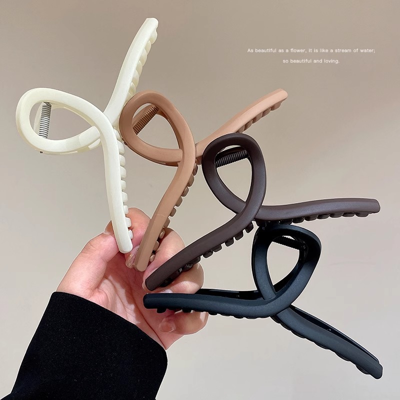 15CM clip de agarre cruzado de mujer detrás de la cabeza alta sensación de agarre de cabello esmerilado clip de cabello de tiburón gran clip de cabello chuck joyas para el cabello