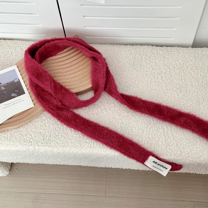 Bufandas de invierno de alta calidad nicho de diseño de lana estrecha decoración de color sólido bufandas de invierno cálidas bufandas al por mayor