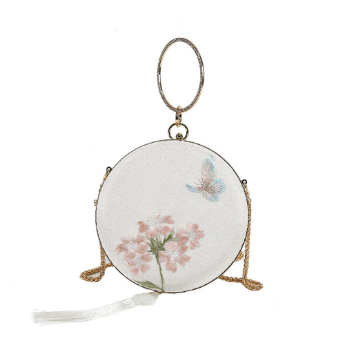 Hanfu Qipao embroidered bag ancient bag national small round bag versatile one shoulder hand embroidered mouth gold bag