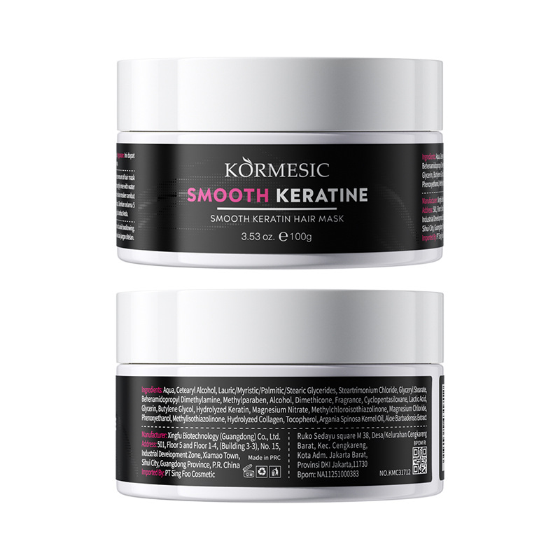 BPOM Indonesia KORMESIC queratina suavizante máscara para el cabello máscara de cuidado fluido comercio exterior al por mayor transfronterizo