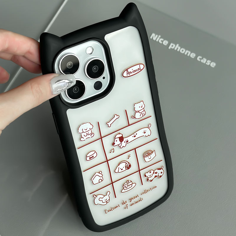 Zhitai Iphone14 Cat Ears 15Promax Creative 16 Cartoon 12 Suitable for Apple 17Pro Phone Case 11