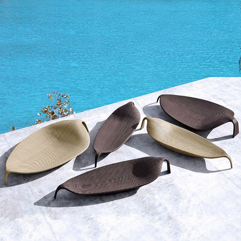 Leaves Outdoor Resort Lounge Bed Hotel Balcony Leisure Wicker Chair Outdoor Villa Swimming Pool Garden Woven Beach Chair