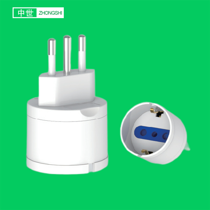 意大利转换插头 意式旅行插座 欧标转乌拉圭便携式转接头10A 16A