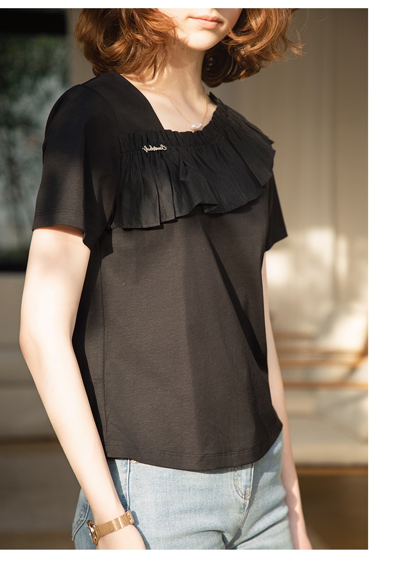 GraceChic GraceChic European Fashion Patchwork Ruffled Lace Top For Women 2025 Summer New Stylish White Versatile Youthful Blouse_voghion.com