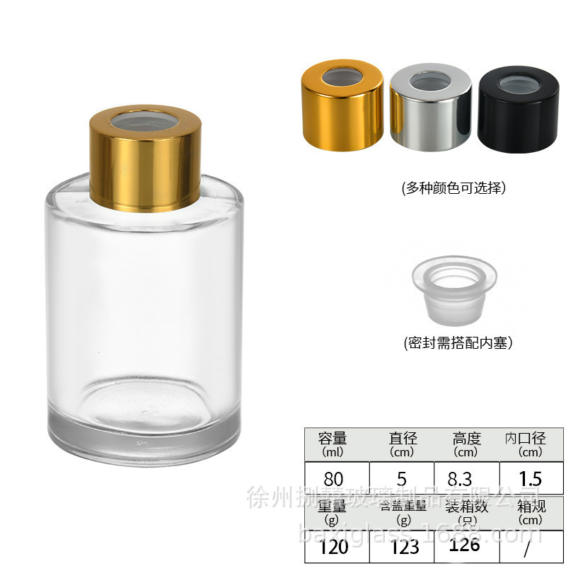 Transparencia; 80 ml de boca de tornillo de alta gama + tapa + tapón interior