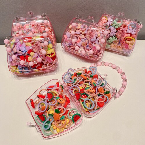Cute Flower Cartoon Hairband for Kids, Baby, Non-Damaging Rubber Band, Girl Hair Accessories Set, Packaged in a Box
