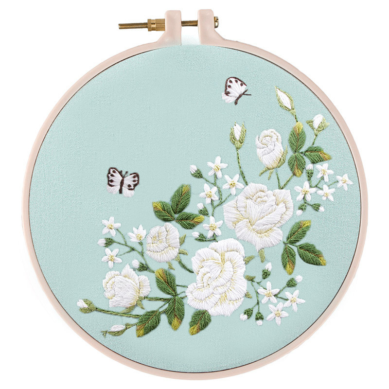 Bordado DIY auto-bordado mano antiguo grupo de ventiladores principiantes material paquete de bordado Su bolso bordado bordado