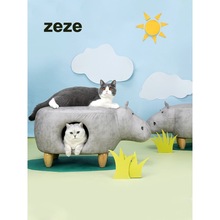 zeze貓窩換鞋凳 動物凳子四季通用貓咪窩房子屋貓咪用品人貓共用