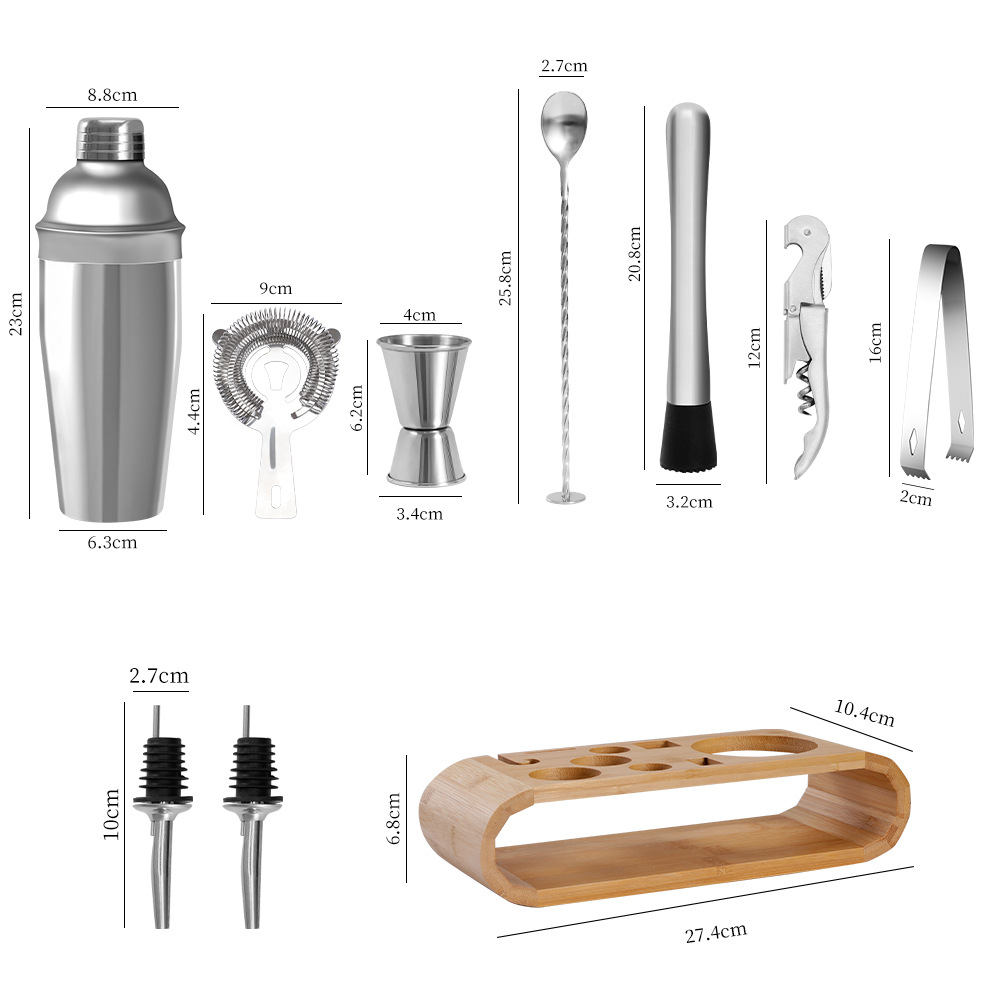 Dispensador de vino Snow Cup conjunto completo de cócteles, dispensador de vino, juego de herramientas de bar de agitador de acero inoxidable