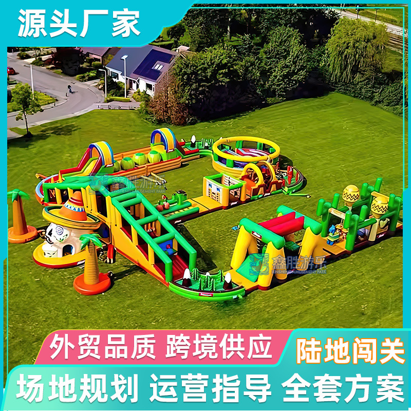 Al aire libre, gran barrera de entrada de tierra inflable, juegos divertidos para adultos y niños, equipo del castillo