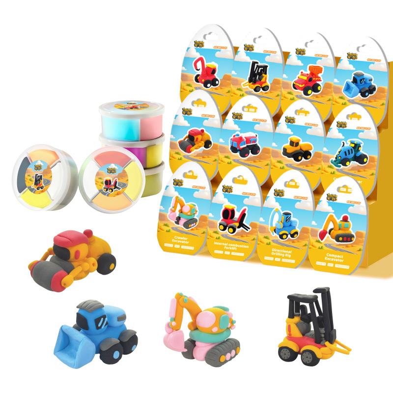 定制亚马逊四色圆杯超轻粘土套装手工diy彩泥儿童橡皮泥风干黏土