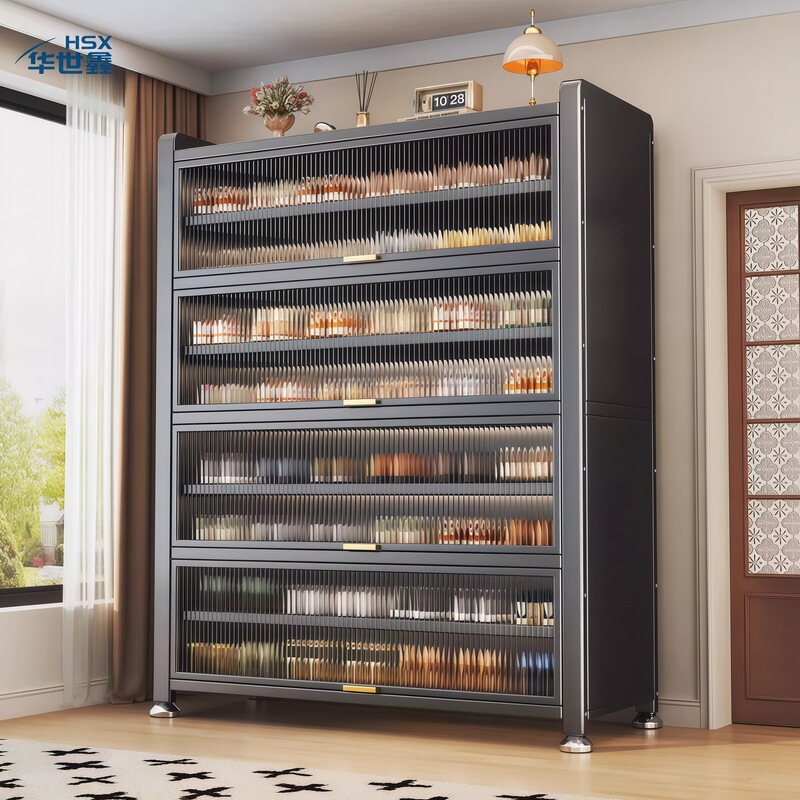 Steel Shoe Cabinet for Home Use, Wall-Mounted Integrated Multi-Layer Storage Cabinet, Large Capacity Indoor Dust-Proof Carbon Steel Shoe Rack