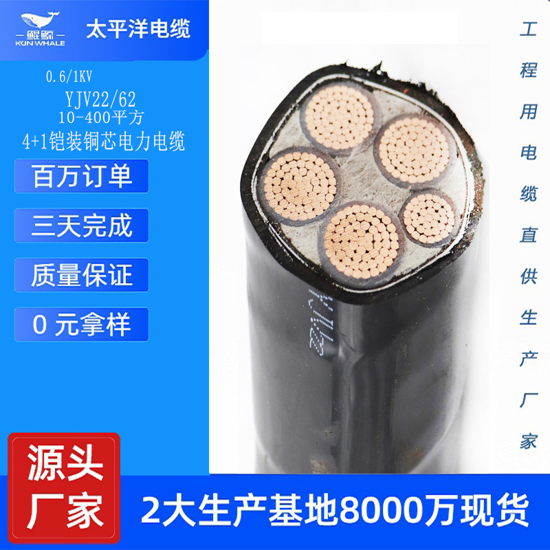 阻燃耐火工厂用批发70平方YJV电缆辐照交联铜芯电缆价格