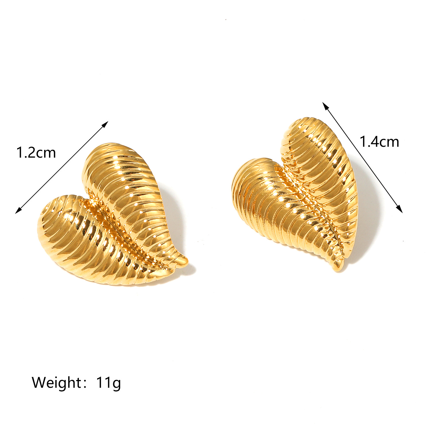 Daily, Street Occasion 1 Pair Retro Irregular Heart Shape Plating Titanium Steel Ear Studs