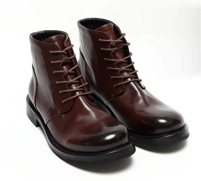 Autunno e inverno nuovi stivali da uomo scarpe derby suola in pelle moda scarpe da uomo stivaletti allacciati tendenza tutto_voghion.com