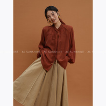 AC Sunshine莱赛尔天丝亲肤衬衫女新款自然肌理感通勤衬衣17882-1