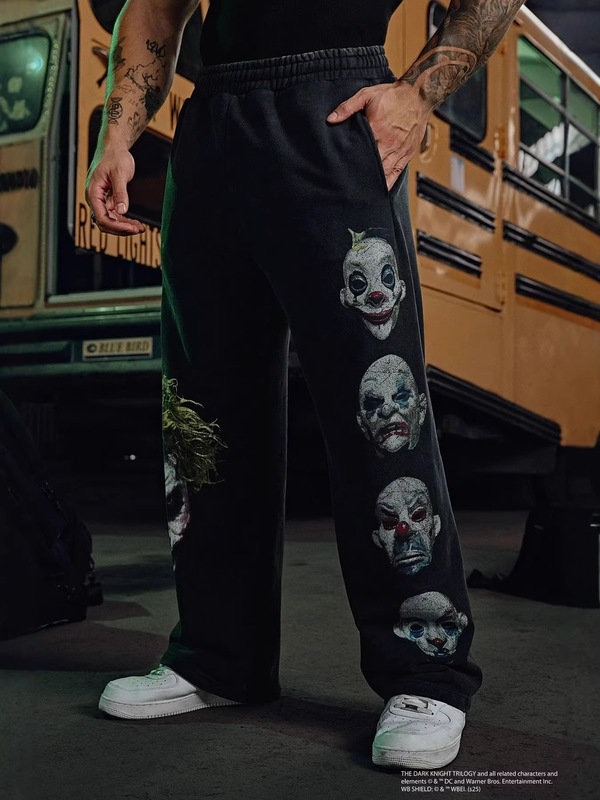 Youngla Collaboration with Batman Men's Sports Pants Jogging Fitness Cotton Printed Casual Straight-Leg Trousers