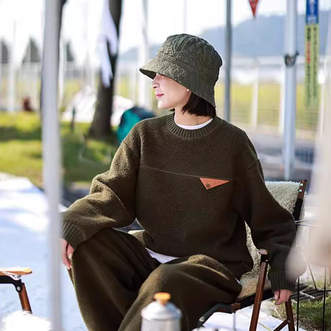 Literary Casual Retro Original Women's Clothing Winter New Soft and Comfortable Wool Cotton Polar Fleece Fluffy Q-Elastic Pullover Sweatshirt Literary Casual Retro Original Women's Clothing Winter New Soft and Comfortable Wool Cotton Polar Fleece Fluffy Q-Elastic Pullover Sweatshirt