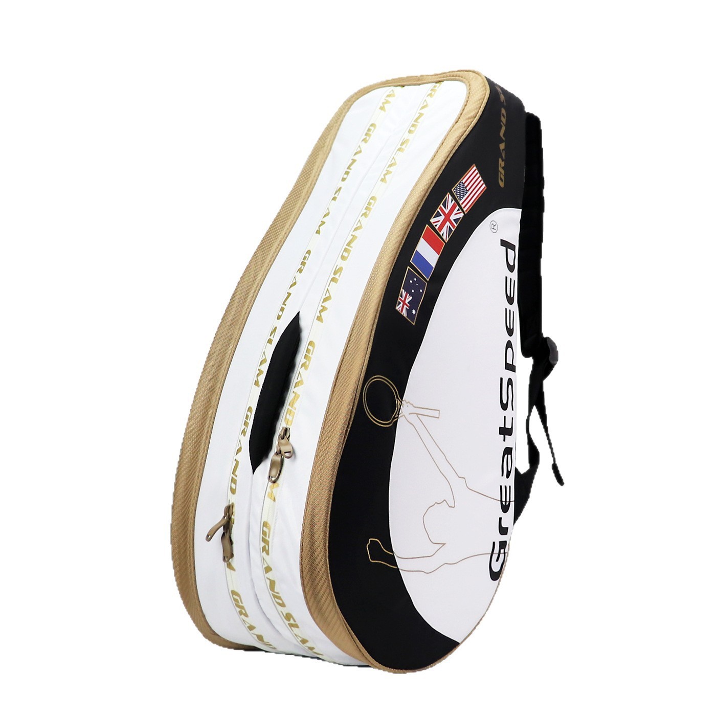 Greatspeed Tennis Bag Hard Shell 6-Piece Large Capacity Crossbody Single/Double Shoulder Bag with Independent Shoe Compartment Badminton Bag