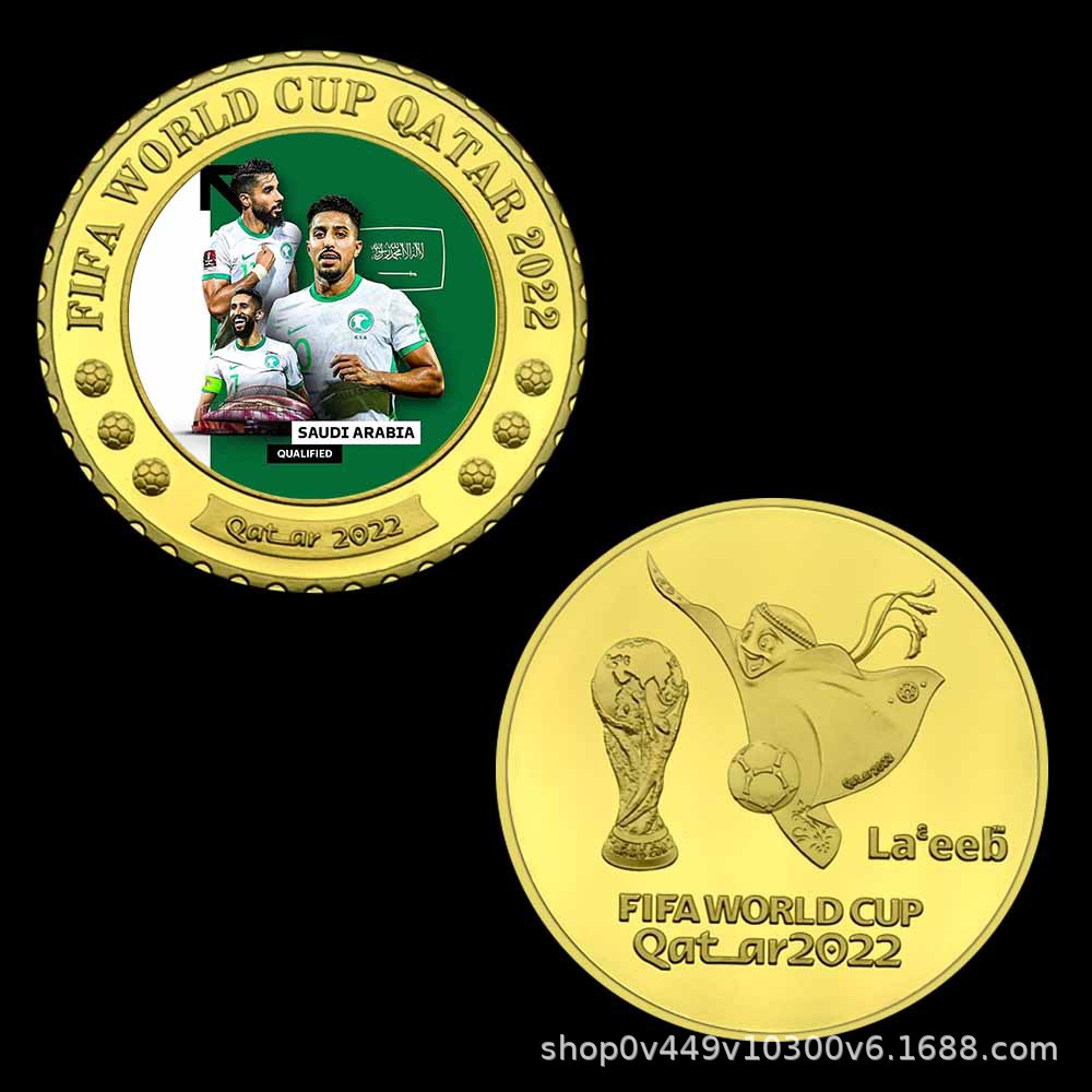 Monedas conmemorativas de la Copa del Mundo de Qatar 2022 32 estilos Monedas por mayor de varios países Colección de fans de fútbol