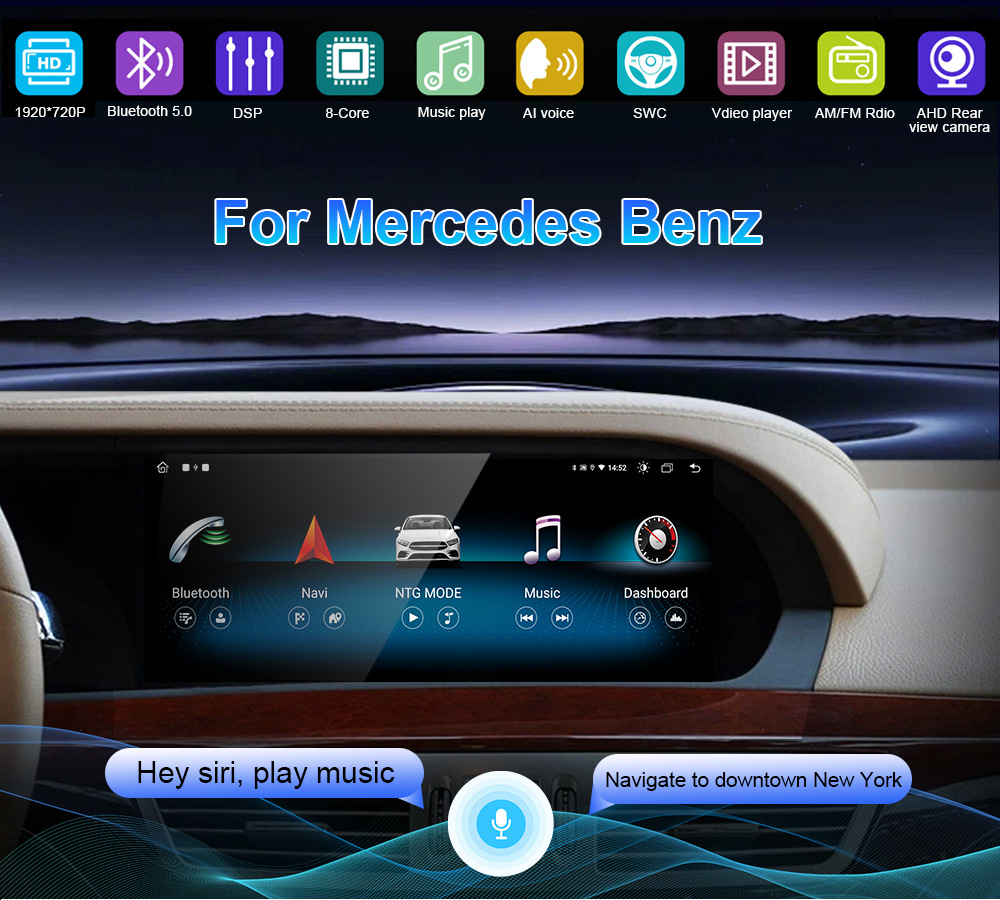 Cross-Border Suitable for Mercedes-Benz S-Class W221 W222 2005-2015 Android Car Multimedia Central Control Navigation