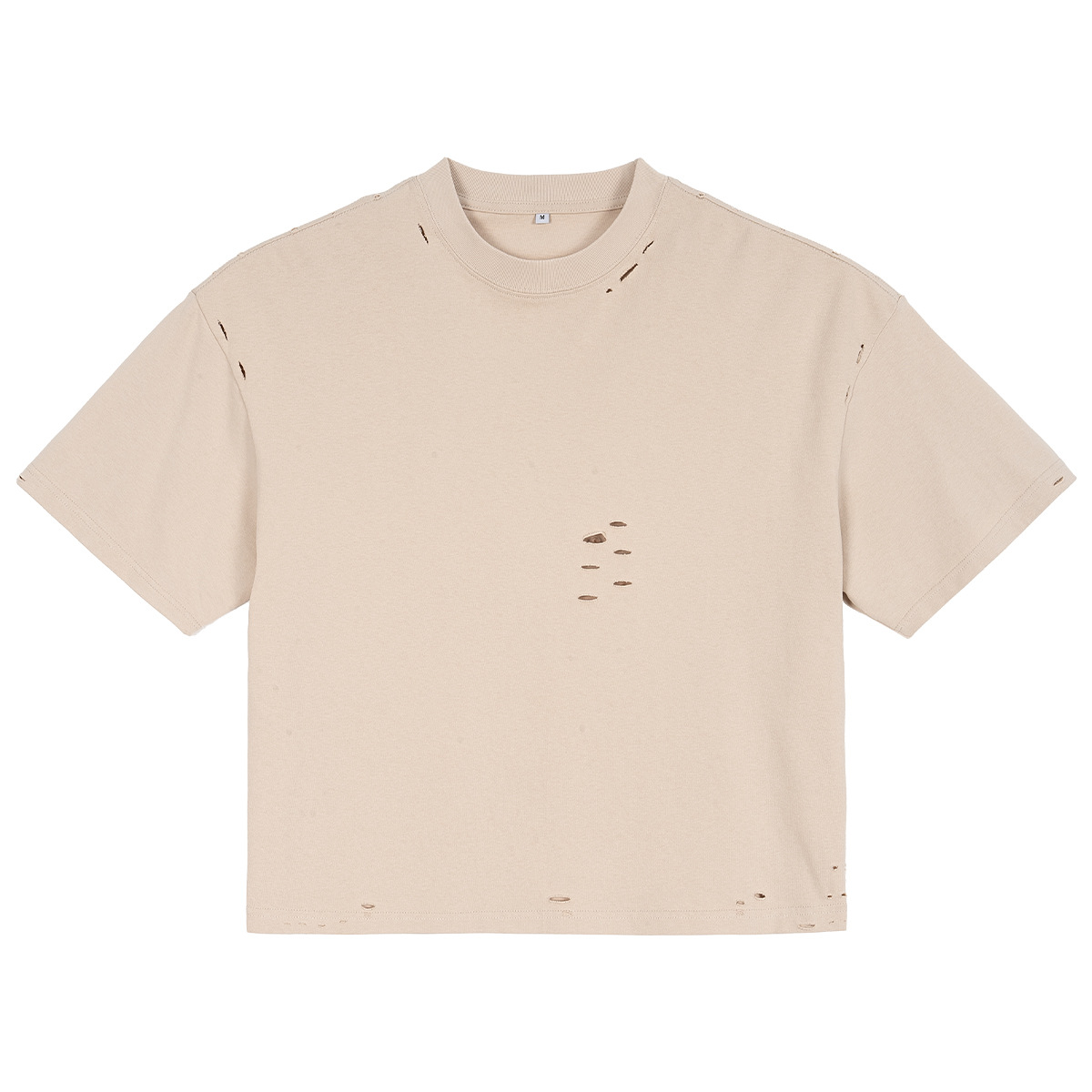 ETAI Hombre| Camiseta de alta calidad de algodón pesado de manga corta de marca de moda de hombre desgastado y suelto camiseta de hombre
