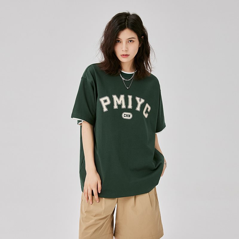Summer trend retro short sleeve T-shirt for leisure with a round…