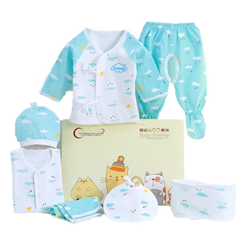 2024 recién nacido de siete piezas conjunto cuatro estaciones algodón primavera y verano recién nacidos niños y niñas bebé cómodo Bebé Ropa traje regalo