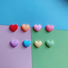 磨砂面桃心爱心手工制作发卡diy配件奶油胶树脂饰品贴片材料批发