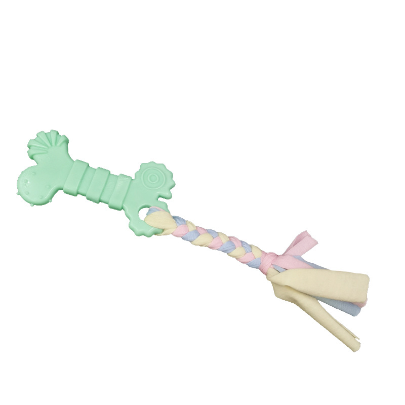 Juguete para mascotas nuevo hueso tipo TPR perro molar roer dientes-Fortalecimiento de la cuerda de algodón gato de goma y perro juguete transfronterizo