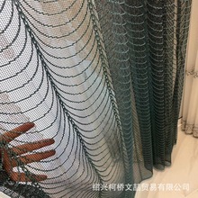 高品质别墅纱波纹波浪镂空绣花窗纱客厅卧室外贸工程成品垂感好