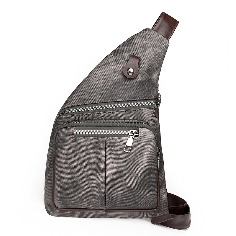 Comercio exterior al por mayor nuevos hombres de cuero suave bolsa de hombro Moda pecho bolsa de viaje al aire libre ligero hombro bolsa de mensajero