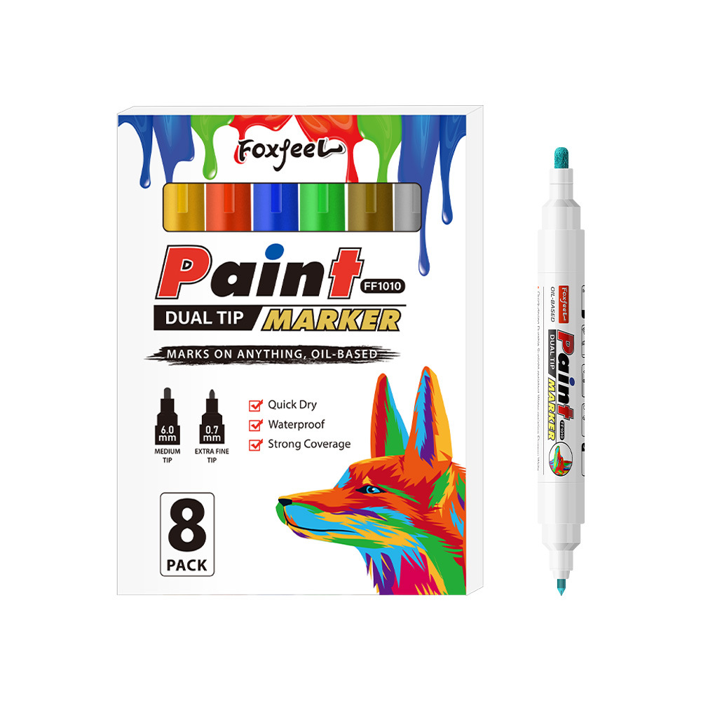 Pluma de pintura Pluma de pintura impermeable de doble cabeza Pluma de pintura de bricolaje de graffiti Juguete de pintura Color complementario Neumático de coche Pluma de pintura